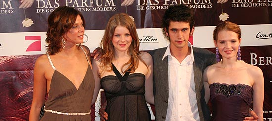 Jessica Schwarz, Rachel Hurd-Wood, Ben Wishaw, Karoline Herfurth. Premiere Das Parfüm am 7.08.2006 in München (Foto. Martin Schmitz)